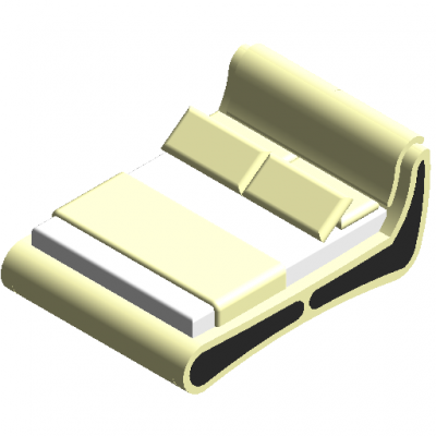 Lemon leather bed revit family