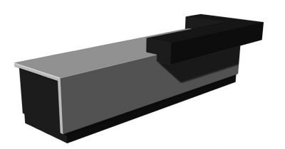 Rectangular designed reception desk 3d model .3dm format