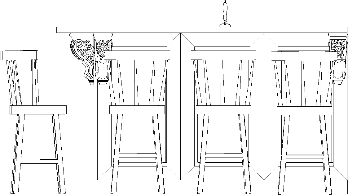 1251mm Height Wooden Bar Counter with Faucet and Drawers Front Elevation dwg  Drawing | Thousands of free AutoCAD drawings