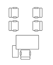Furniture Office- desk-4 chair plan dwg | Thousands of free AutoCAD drawings
