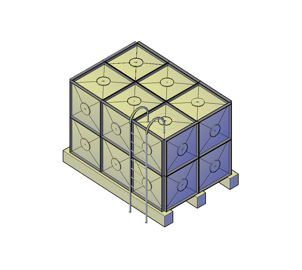 Modello 3D DWG per serbatoio di raccolta dell'acqua piovana | Thousands of  free CAD blocks