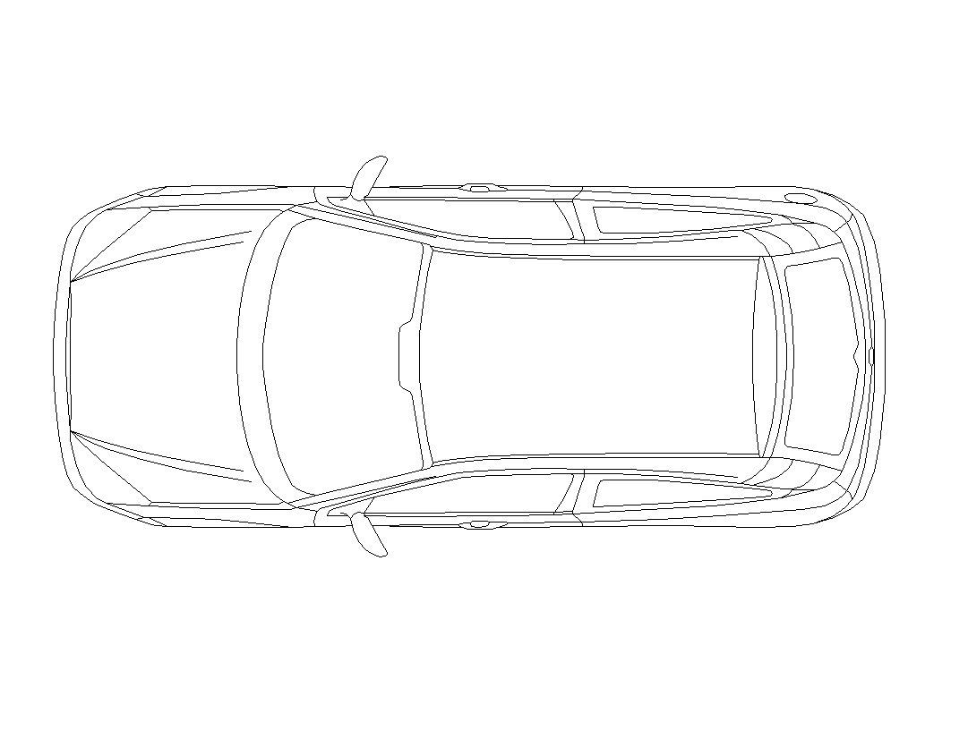 CAD block of a car in plan - cadblocksfree | Thousands of free AutoCAD  drawings