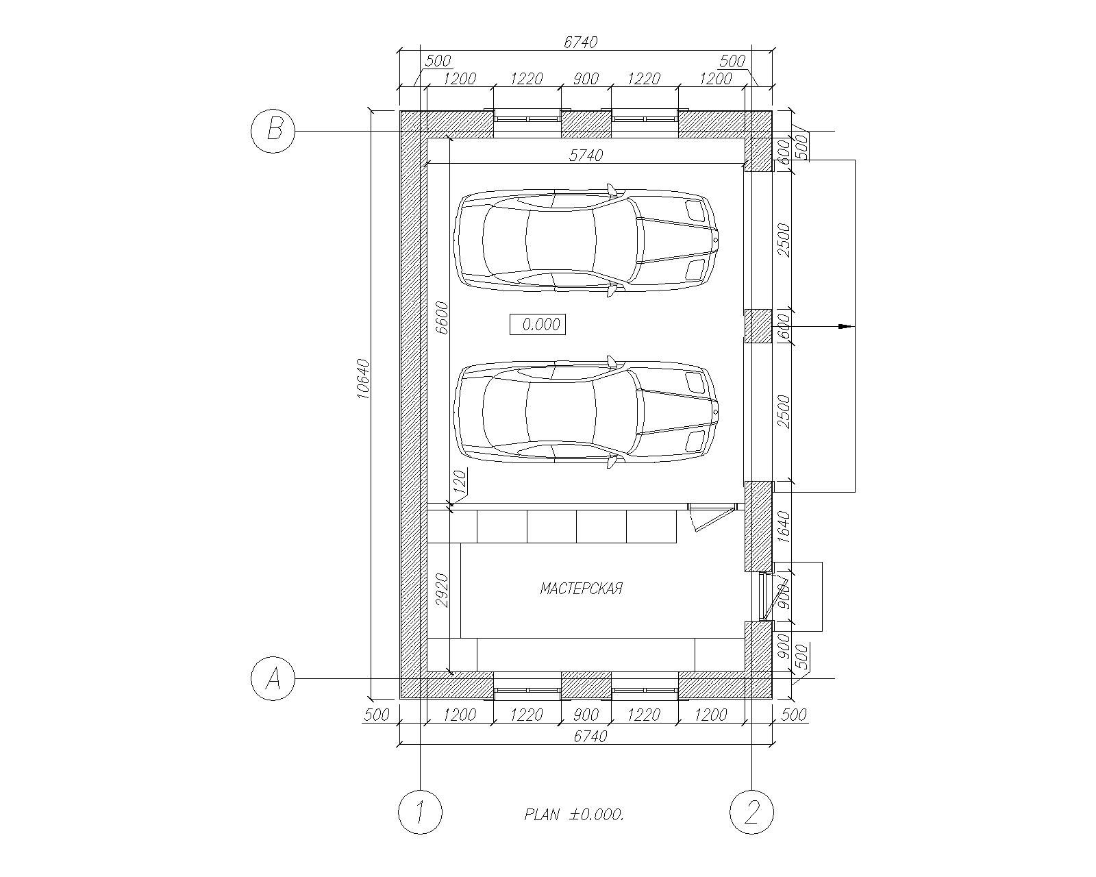 Garage Plan for 2 Cars .dwg | Thousands of free AutoCAD drawings