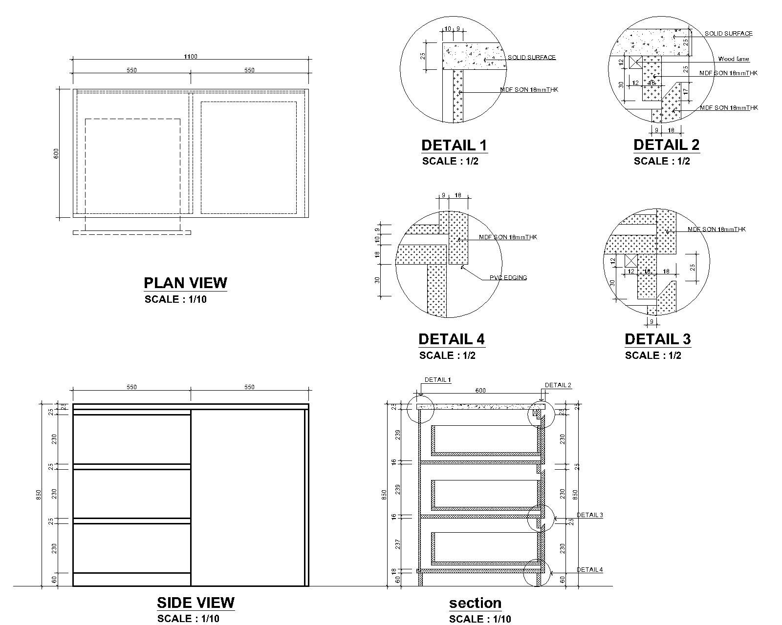 Kitchen Drawers .dwg | Thousands of free AutoCAD drawings