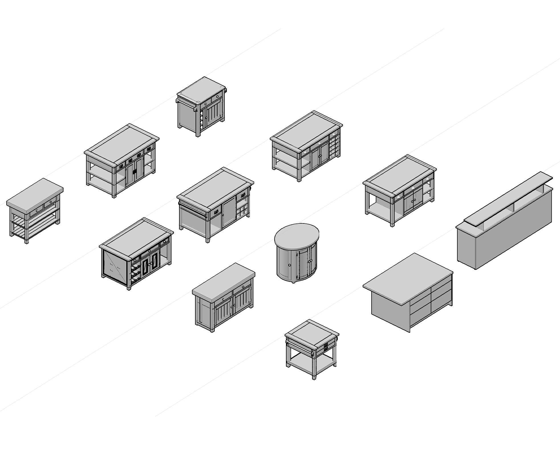Ilhas de cozinha Modelos 3D CAD - CADblocksfree | Thousands of free CAD  blocks